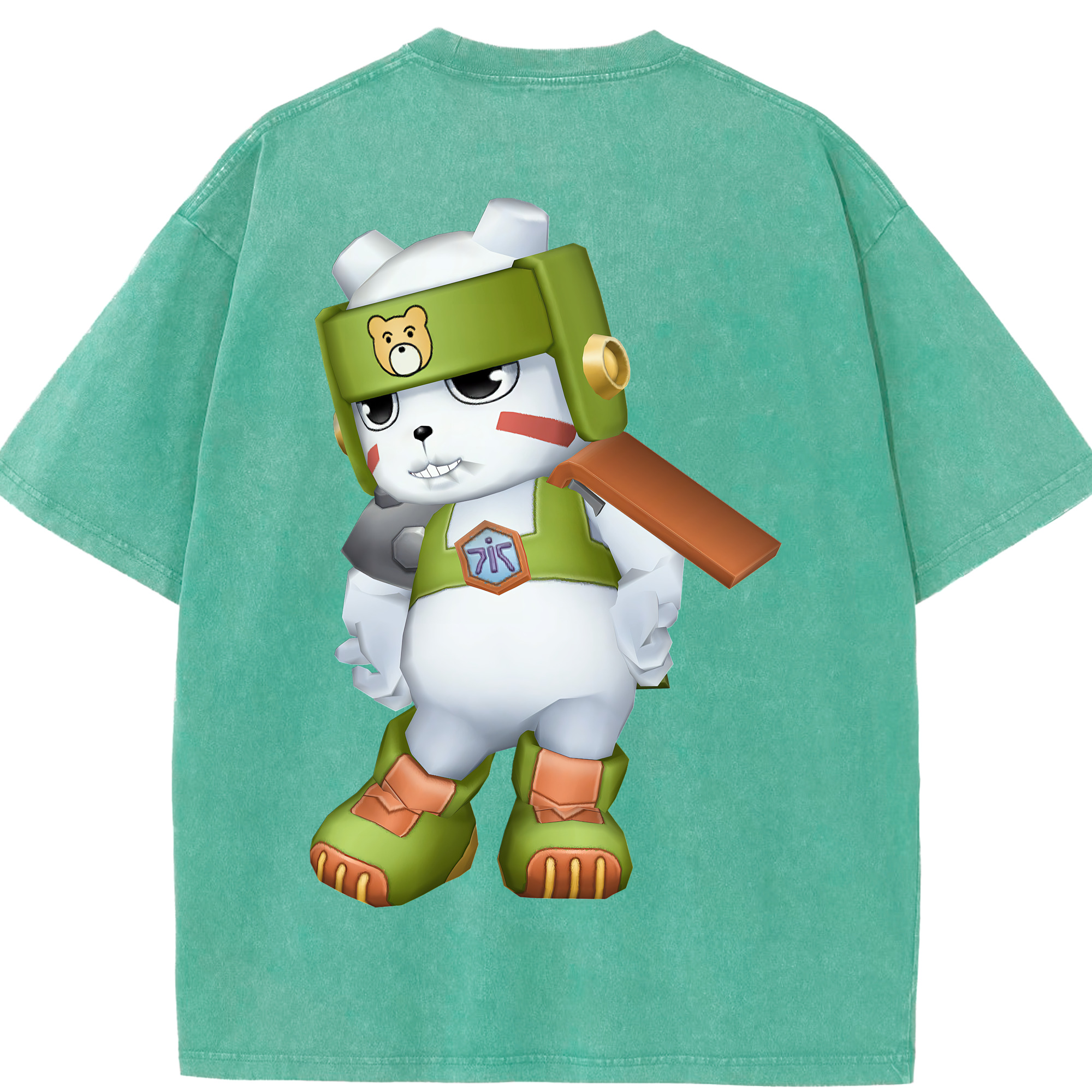 （画像用） Digimon デジタルモンスター/デジモン 綿100% ヴィンテージ風 半袖Tシャツ（背面プリント）